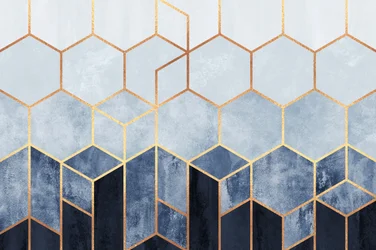 Hexágonos azuis geométricos modernos