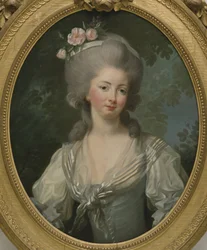 Ernestine Frederique, Princesse de Croy - Retrato de Ernestine-Frederique, Princess de Croy, de Vigee-Lebrun, Marie Louise Elisabeth (1755-1842). Óleo sobre tela. Dimensão : 74x60 cm. Nationalmuseum Estocolmo