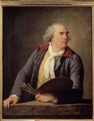 Retrato do pintor Hubert Robert (1733-1808). Pintura de Marie Elisabeth Louise Vigee Le brun (ou Vigee-Lebrun ou Vigee Lebrun) (1755-1842).
