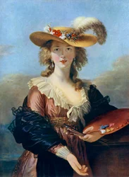 Auto-retrato em um chapéu de palha, c1782, 1912.