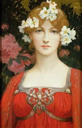 O circulo das flores brancas (óleo sobre tela)