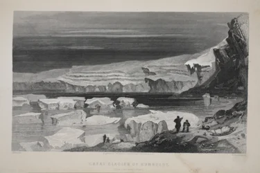 A grande geleira de Humboldt, ilustração de &39;A segunda expedição Grinnell em busca de Sir John Franklin&39;, 1856