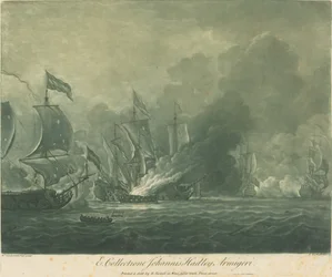 Cena de envio da coleção de John Hadley, década de 1720.
