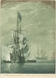 Cena de envio da coleção de Thomas Cook, década de 1720.