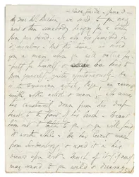 Carta de autógrafos para John Ruskin, Casa Giudi, Florença, 3 de junho de 1859