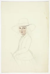 Retrato de jovem com chapéu e colheita