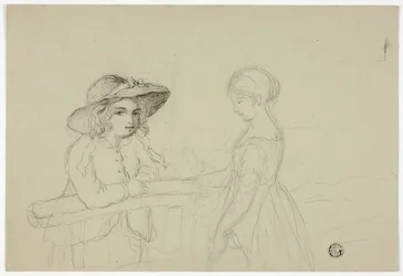 Duas garotas no portão