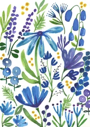 Flores azuis, 2018 (aguarela)