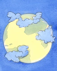 Uma nuvem densa parece cobrir aquelas partes da terra onde há guerra, o que separa muitas pessoas de Deus, 2004 (w - c no papel)