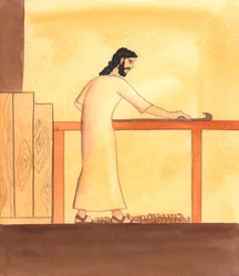 Uma pessoa que está a trabalhar e a cumprir os seus deveres normais por amor a Deus é muito bonita, aos olhos de Deus, 2005 (aguarela sobre papel)