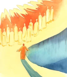 Todas as almas do Purgatório juntam-se às nossas orações, enquanto louvamos o Pai, por Cristo, no Espírito, na Missa, 2005 (aguarela sobre papel)