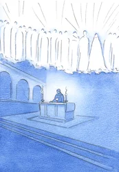 Todos os que fazem orações sinceras, durante o Santo Sacrifício da Missa, estão orando por Cristo e com os Santos do Céu, 2002 (w - c no papel)