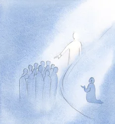 Quando Cristo entrou em minha alma, ele estendeu a mão e abençoou todos os entes queridos que eu levanto em oração., 2000 (w - c no papel)