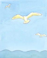 Como uma gaivota voa sem esforço no alto, descansando nos ventos enquanto olha ao redor, então a alma pode voar sem esforço em oração, 2003 (w - c no papel)