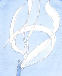Como chamas gigantescas saltam da superfície do sol, as orações fervorosas da alma ardente saltam, 2003 (w - c no papel)