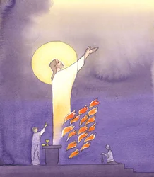 Na Missa rezamos com Cristo que chega ao Pai no amor ardente do Espírito Santo, 2000 (w - c no papel)