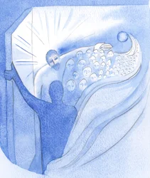 Na Ascensão, Cristo, nosso irmão, voltou ao Pai em triunfo e abriu um caminho para o Céu para nós, 2001 (w - c no papel)