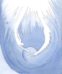 Cristo e o Espírito Santo são como dois braços do Pai que abraçam a Terra, 2001 (w - c no papel)