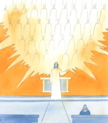 Cristo pediu-me para esquecer os meus pequenos defeitos e para me alegrar com a maravilhosa companhia dos Santos, 2005 (aguarela sobre papel)