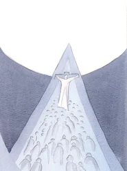 Cristo, por sua paixão, morte, ressurreição e ascensão, abriu um caminho para o céu - um caminho pelo qual podemos seguir., 2000 (w - c no papel)