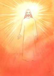 Cristo é radiante e alegre em sua vida ressuscitada, 2002 (w - c no papel)