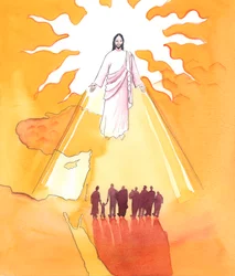 Cristo deseja que todo o Povo de onde nasceu se aperceba de que Ele é o prometido pelos Profetas, 2005 (aguarela sobre papel)