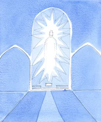Cristo, nosso Deus, está sacramentalmente presente em toda a sua glória no tabernáculo, 2005 (aguarela sobre papel)