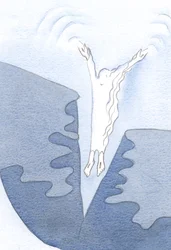 Cristo mergulha em muitos corações, em comunhão, indo aonde é chamado, aceitando inclusive a indiferença., 2001 (w - c no papel)