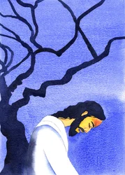 Cristo orou em agonia a Seu Pai, no Getsêmani, suando sangue, pensando nos horrores que viriam, 2001 (w - c no papel)