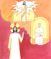 Cristo vê como pode ser difícil encontrar uma boa catequese para um investigador, numa época em que muitos dissidentes na Igreja oferecem suas próprias versões da Fé Católica, 2001 (w - c no papel)