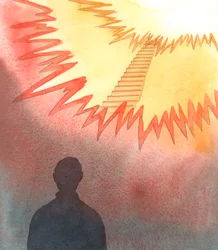 Cristo dá-nos por vezes vislumbres do caminho para o Céu, 2005 (aguarela sobre papel)