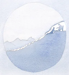 Cristo me ensinou como chegar ao verdadeiro santuário dentro da alma, onde até mesmo a dor é esquecida, em Sua saudação., 2001 (w - c no papel)