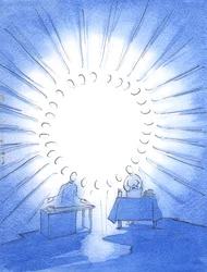 Cristo une seus amigos na terra na &39;Comunhão dos Santos&39;. Cada oração oferecida por meio de Cristo toca ou ajuda outras almas, 2003 (w - c no papel)