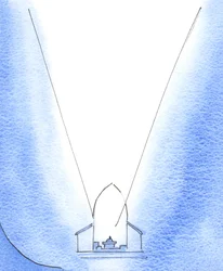 O amor de Cristo pelo Pai, em seu deleite ígneo, eleva-se do altar em nossa igreja às alturas infinitas do Céu, 2003 (w - c no papel)