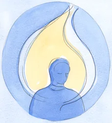 A presença de Cristo na alma, na Sagrada Comunhão, é como um fogo que queima pequenas falhas e que se eleva ao céu, 2002 (w - c no papel)