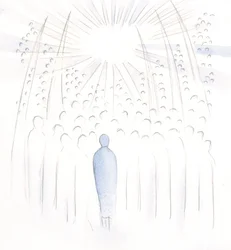 Cada pessoa por quem oramos é elevada à luz de Deus e ajudada pelas orações dos santos, 2000 (w - c no papel)