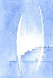 Deus guarda a alma. Ele guarda dignamente a alma que recebe a Cristo na Sagrada Comunhão. Santos Anjos estão ao nosso lado, em silêncio reverente, 2002 (w - c no papel)