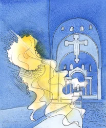 Deus é tão poderoso e Santo, é como se Ele nos esmagasse com a Sua glória, se Ele permitisse que o Seu amor ardente nos subjugasse quando não estivéssemos preparados, 2003 (w - c no papel)