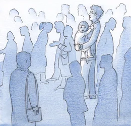 Deus me fez ver cada alma individual, cada coração sofrendo sozinho, 2000 (w - c no papel)