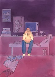 Deus vê, do céu, cada pensamento, palavra e ação nossa, 2004 (w - c no papel)