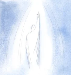 Ele dirigiu todas as minhas orações ao Pai, exortando-me a seguir o Seu caminho para o Coração de Deus., 2001 (w - c no papel)