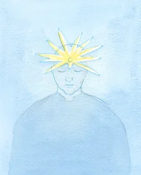 Ele havia sido transformado por sua sagrada comunhão e pela oração de um amigo. Em sua testa brilhou uma nova gema, que irradiava uma luz extraordinária: sinal de uma virtude particular, 2003 (w - c no papel)