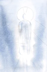 Ele estava em majestade, em uma túnica real, sua cabeça rodeada de luz., 2001 (w - c no papel)