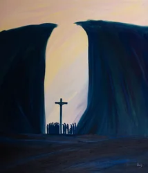 Por menor que seja, isolada ou perseguida nossa comunidade seja, Cristo está entre nós na missa, como se estivesse em um abismo, 2001 (óleo a bordo)