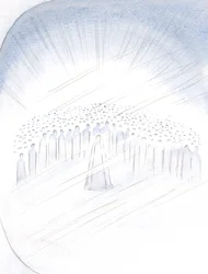 Eu vi os santos se acotovelando, por assim dizer, pelo privilégio de nos ajudar, com a Virgem Maria em seu centro, 2000 (w - c no papel)