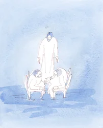 Se me lembrar que Cristo está sempre presente, onde quer que fale com um amigo, terei mais probabilidades de "pesar" cada palavra, 2004 (aguarela sobre papel)