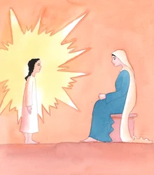 Se quisermos aproximar-nos de Cristo na Adoração, para Lhe manifestarmos o amor que Lhe foi manifestado pela Sua Mãe Maria na terra, basta-nos mostrar-Lhe o nosso prazer na Sua Presença Real, 2005 (aguarela sobre papel)