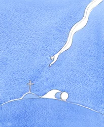 Ao descer à terra como homem, o Filho de Deus veio partilhar o seu poder divino, a sua vida, a sua sabedoria e a sua alegria, 2005 (aguarela sobre papel)