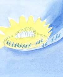 Na vida terrena, é como se corrêssemos uma corrida à vista de Cristo e dos Santos, 2003 (w - c no papel)