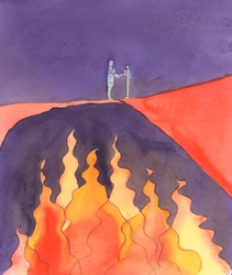 É uma obra de misericórdia rezar e pregar para que as pessoas que são cruéis e irreflectidas para com os outros se arrependam antes de morrer, 2005 (aguarela sobre papel)